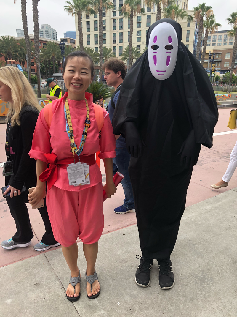 Spirited Awayâs Chihiro and No Face look decidedly chipper.